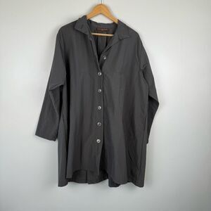 Eleven Stitch Design Long Sleeve Tunic Button Down Collared Top women's Size XS